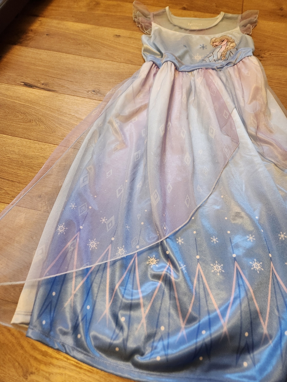 Disney Frozen Elsa Blue Girls' Nightgown Pajama Dress Large 10/12 - Picture 3 of 6